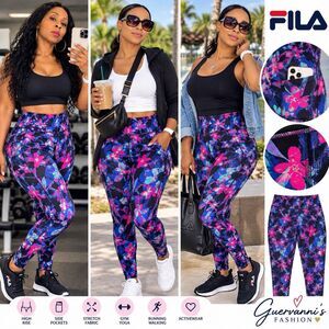 Fila Sport Womens S leggings Multicolor Running Performance Compression